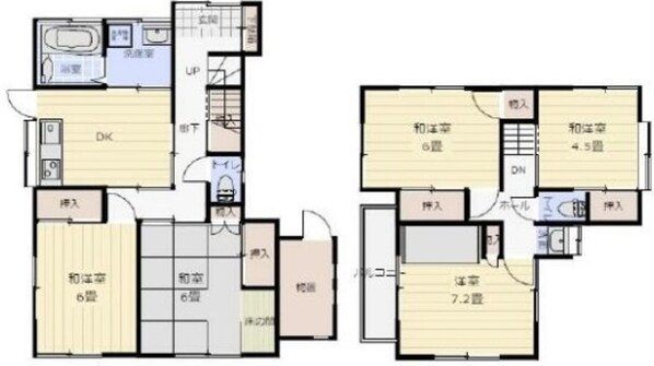 貸家 大久保2-13-32の物件間取画像